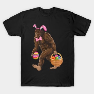 Bigfoot Carring Eggs Easter Bigfoot Easter Costume T-Shirt